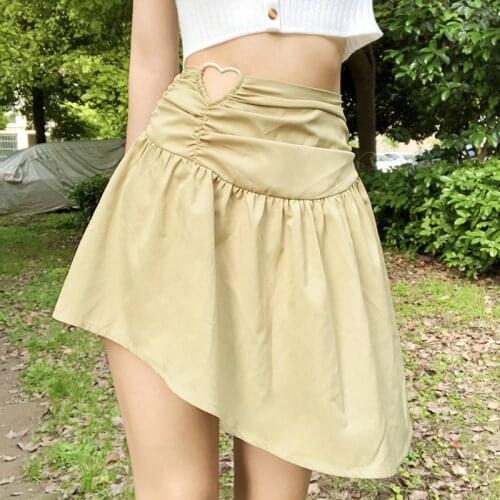 Summer mini Skirt Women Asymmetry Trendy Y2K Skirts Harajuku High Waist Casual Club Party Streetwear Bodycon E-girl 90s Skirt