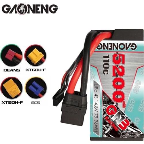GNB 14.8v 5200mAh 110C PLUS LiPo Battery For Remote Control Car Racing Spare Parts With Shell Upgrade LiHV 4S Battery