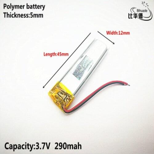 Liter energy battery Good Qulity 3.7V,290mAH,501245 Polymer lithium ion / Li-ion battery for TOY,POWER BANK,GPS,mp3,mp4