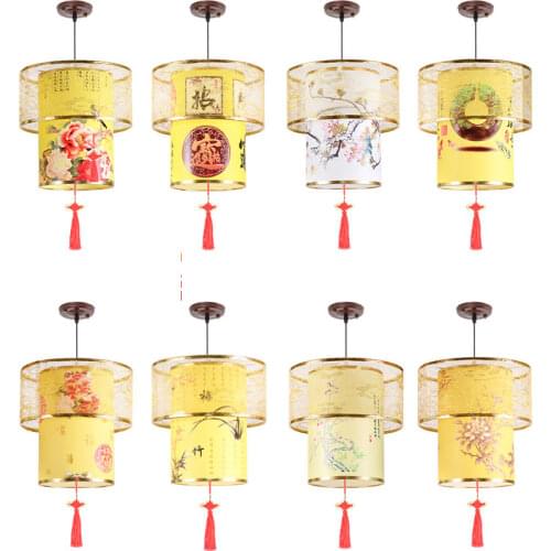 Chinese Style Lantern Chandelier Restaurant Tea House Aisle Living Room Corridor Decoration Light New E27LED Chandelier