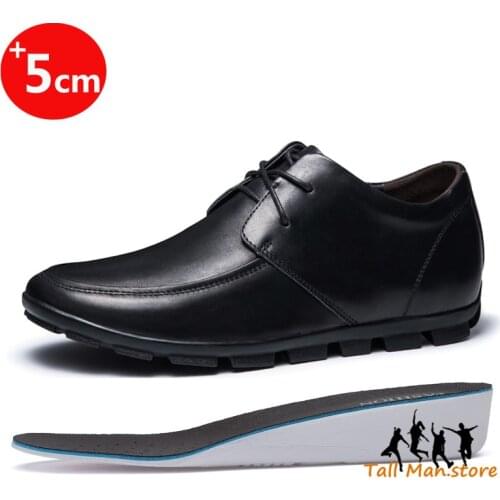 Men Leather Shoes Elevator Shoes Men Sneakers Heightening Shoes Increasing Height Shoes Insole 5CM Drive Shoes Tall Shoes