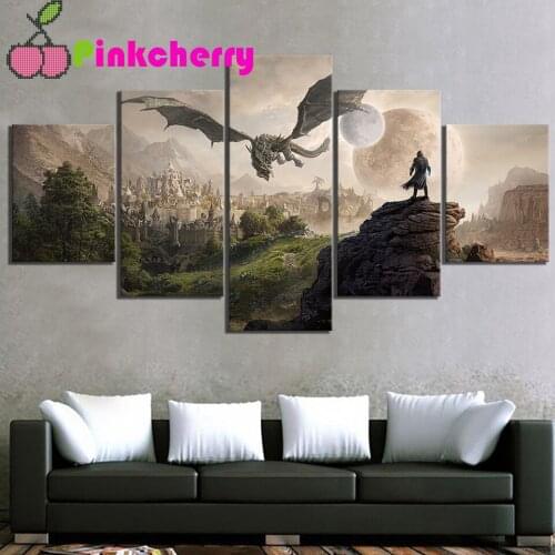 Elder Scrolls 4 Skyrim Game diamond painting,full,square,round diamond embroidery 5 Panel,mosaic diamond diy handwork k1253