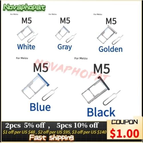 Novaphopat For Meizu M5 M2 SIM Card Tray Holder Micro SD Slot Socket Adapter Replacement + Tracking