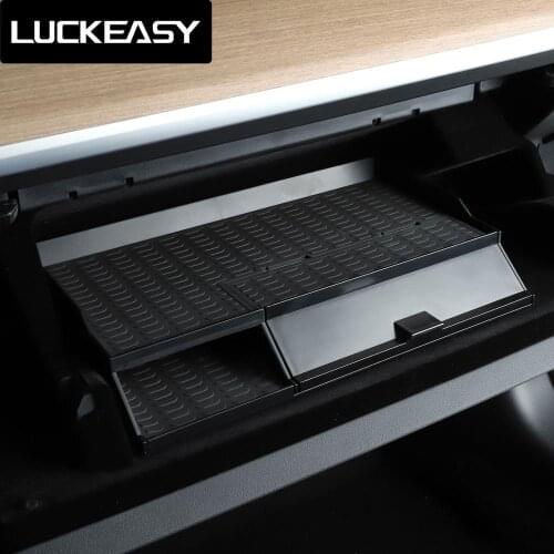 LUCKEASY for Tesla Model 3 and Tesla Model Y 2018-2021 Car Central armrest Box Stowing Tidying Glove Box Double Storey Non-Slip