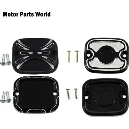Motorcycle Front Brake Reservoir Master Cylinder Cover CNC Aluminum For Harley Softail Fatboy Dyna Super Glide Touring FLHX FLHR