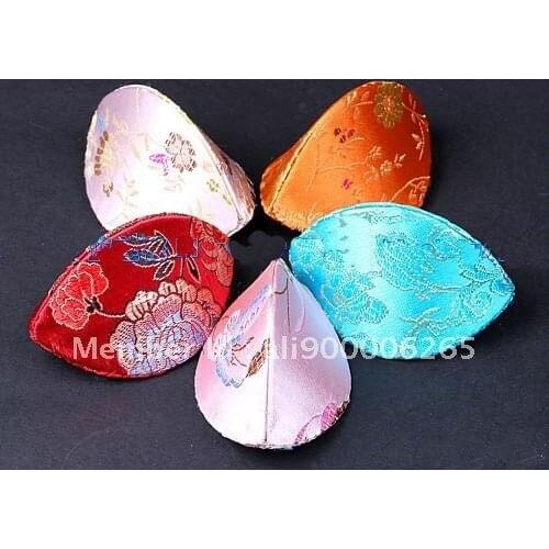 Handmade Shell Mini Jewelry Box Ring Gift Box Silk Brocade Decorate Cardboard Coin Wallet Storage Case 50pcs/lot