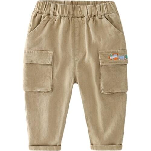 New Autumn Cartoon Car Teenage Pants Clothing Boys Pants Children Stretch Casual Trousers Children Trousers Pants