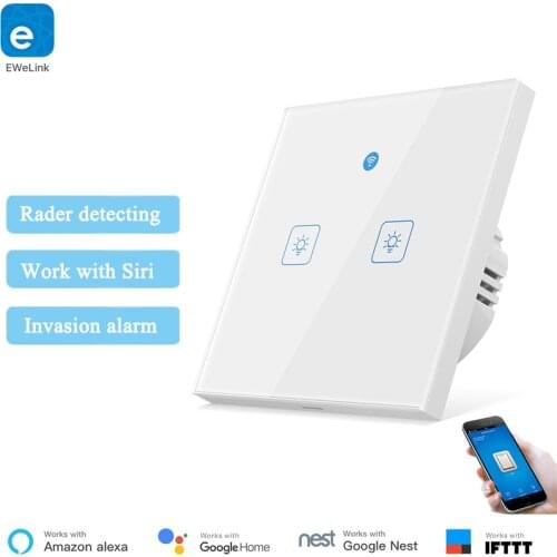 EWeLink Smart Wall Switch With Radar Motion Sensor Light Switch Motion detector APP Wireless Control Alexa Siri Voice Control