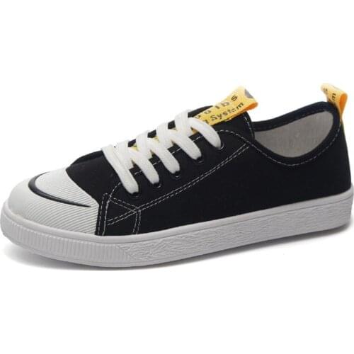 Spring flat heel lace classic white shoes women breathable casual canvas shoes non-slip cheap womens shoes