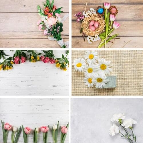 ZHISUXI Vinyl Custom Photography Backdrops Flower and Wooden Planks Theme Photography Background 191029SPK-02