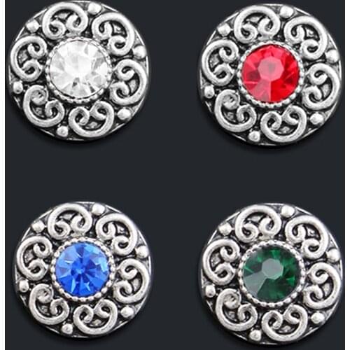 XH6602 Vintage 12mm flower Metal Snap button jewelry