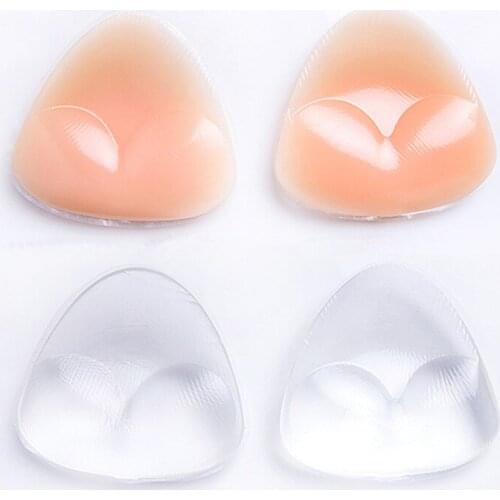 1 Pair Silicone Triangle Bikini Swimsuit Bra Insert Pads Push Up Bra Pads Pasties Invisable Breast Enhancer Lingerie