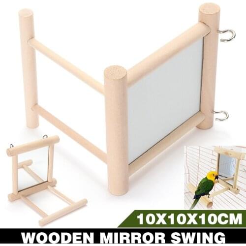 1pc 10x10x10cm Wood Pet Parrots Birds Toy Perch Hanging On Cage Swing Play Bird Supplies Parts