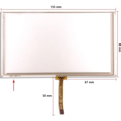 6.2" Inch 4Lines FPC-0373 ZCR-1667-5 Resistive Touch Screen For 155mm*88mm GPS Digitizer Glass Panel Repair Replacement