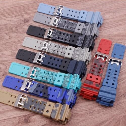 Watch Accessories Camouflage Rubber Strap Replacement for Casio g-shock CASIO GD120GA-100GA-110GA Mens Watch Strap