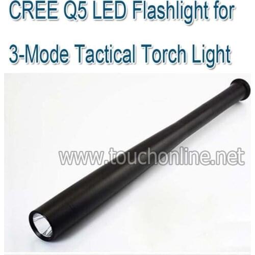 Aluminum Alloy Baseball CREE Q5 LED Flashlight for Self-Defense 3-Mode Tactical Torch Light