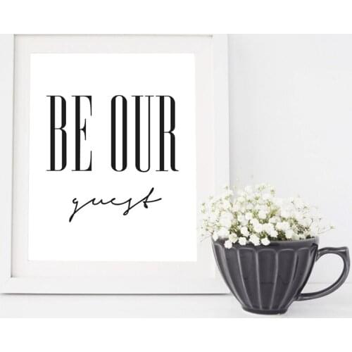 Be Our Guest Print Guest Room Sign Wall Art Decor Modern Guest Quote Art Canvas Painting Wall Picture Poster Home Decoration