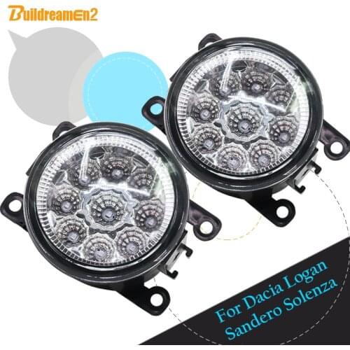 Buildreamen2 For Dacia Logan Sandero Solenza H11 H8 Car LED Light Fog Light DRL Daytime Running Light Blue Yellow White 1 Pair
