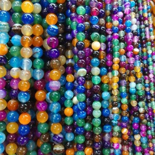 Natural Stone Beads Stone 4/6/8/10/12mm Loose Beads for Jewelry Making Bracelet DIY Necklace