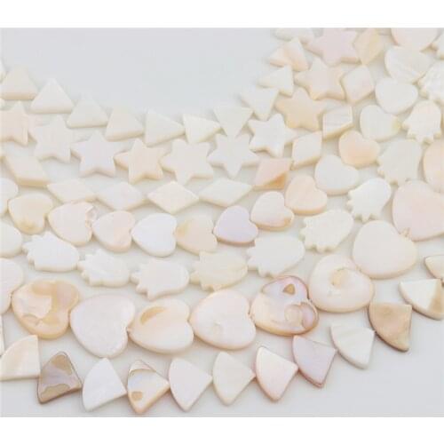 Louleur Heart Star Shell beaded accessories White Natural Mother of Pearl Shell beads Rounded Oval Rectangle Beads Jewelry DIY