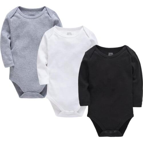 Baby Rompers Newborn Winter Long Sleeve Jumpsuit Unisex 100% Cotton Solid Color Boys Girls 0-24 Months