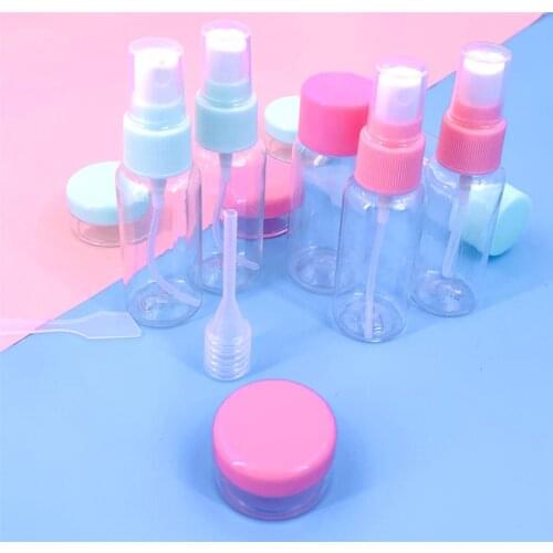 7pc/Set Travel Mini Makeup Cosmetic Face Cream Pot Bottles Plastic Transparent Empty Make Up Container Bottle Travel Accessorie