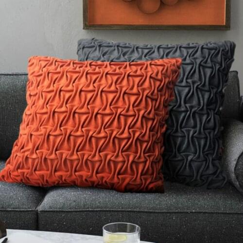 DUNXDECO Cushion Cover Square Decorative Pillow Case Suede Modern Elegant Architectural Aesthetics Box Pleat Home Sofa Deco