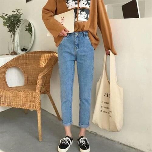 Denim Jeans women\s autumn winter 2021 spring autumn slim slimming all-match tight-fitting high-waist Korean ankle length jeans