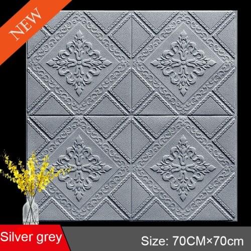 European white pattern 3d wall stickers foam wallpaper waterproof living room TV background wall decoration soft wall stickers