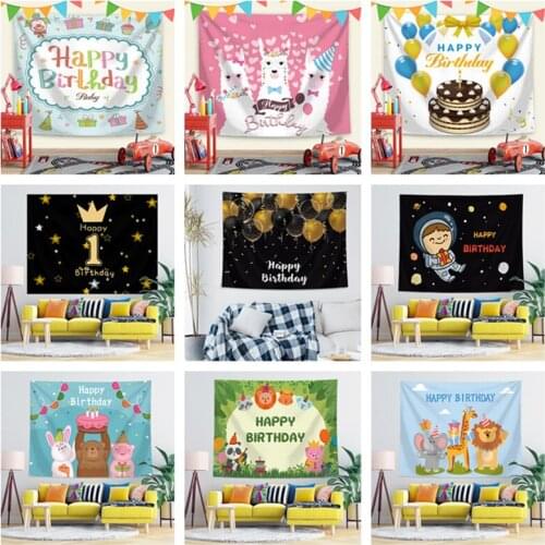 Tapestry Cute Cartoon Hanging Background Birthday Tapestry Decoration Wall Blanket Bedroom Wall Hanging Tapestry