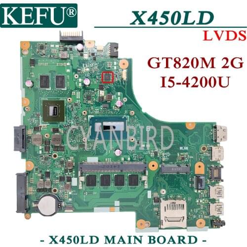 KEFU X450LC original mainboard for ASUS X450L (LVDS) X450LD with 4GB-RAM I5-4200U GT820M Laptop motherboard