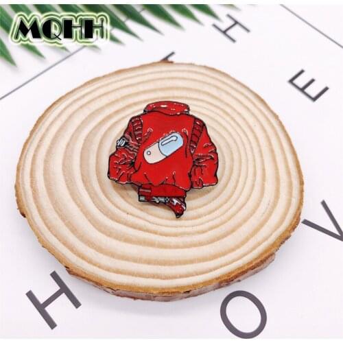 Creative Cartoon Red Clothes Backpack Pills Enamel Brooch Alloy Badge T-shirt Bag Pins Accessories Women Jewelry Gifts For Kid