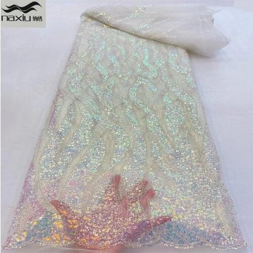 Madison White French 3D Lace Fabric Embroidery African Beaded Lace Fabric New Design Handmad Lace For Wedding Party Sewing