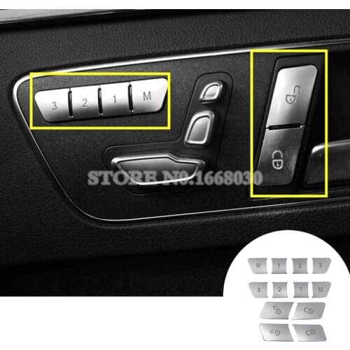 Inner Door Seat Memory Button Cover 12pcs For Benz ML W166 2012-2015 GL X166 2013-2015 Car Decoration Car Accesories Interior