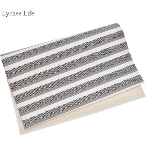 Lychee Life Fashion A4 Stripe Shaped Synthetic Leather Garment Fabric DIY Handmade Sewing Bag Craft Decoration