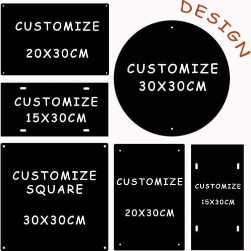 Retro Metal Tinplate Customize Metal Poster Plate Vintage Tin Sign Round Square Rectangle Plaque Wall Decor 15/20/30cm