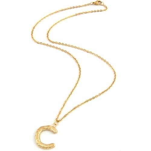 FASHION JEWELRY Capital letter C NECKLACE GOLD COLOR PENDANT SHORT FOR WOMEN GIRL stainless steel choker collares de moda