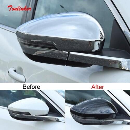 Tonlinker Exterior Rearview Mirror Cover Stickers For CHERY EXEED TXL TX 2019-2021 Car Styling 2 PCS ABS Plastic Cover Stickers