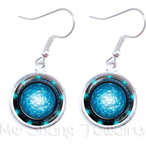 New Starry Outer Space Universe Art Pattern Glass Gem Earrings Pendant Galaxy Glass Moon Gift For Girl Friends