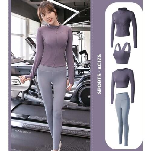 New High Waist Yoga Set Breathable Crop Top Womens Sports Suits 2/3/4PCS Gym Clothing Fitness Quick Drying Leggings Sport Wears