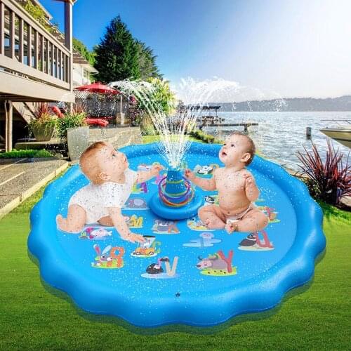 New Water Spray Mat Outdoor Lawn Water Play Game Mat Childrens Water Spray Letter Mat Inflatable Frog Fountain Baby Play Mat
