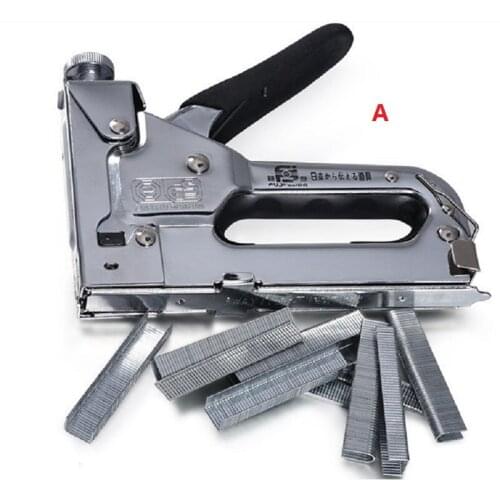 New Nail staple Gun Stapler for wood furniture, door & upholstery chrome finish with 600 nails