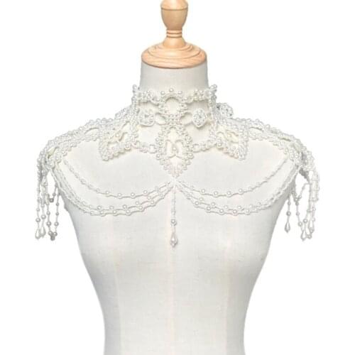 Multi-layer Pearl Strand Beaded Faux Collar Women Girls Charming Necklace