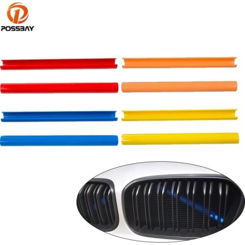 2 Pcs Front Grille Trim Strips Sport Style Strip Cover Frame Car Decorations Parts for BMW F10 F11 F02 F30 F32 3 4 5 7 Series