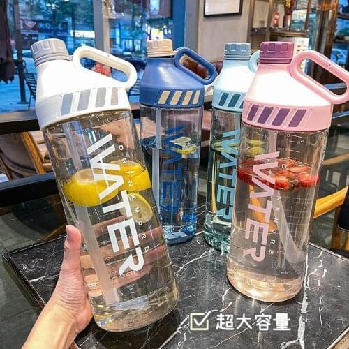 Simple Fresh Sports Water Cup Large Capacity Outdoor Fitness Student Straw Cup with Scale Portable Hand Water Cup