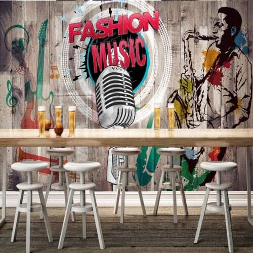 Drop Shipping Photo Wallpaper 3D Stereo Bar KTV Restaurant Cafe Background Wall Custom Wallpaper Lobby High Quality Mural