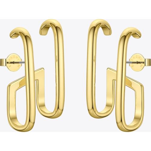 ENFASHION Double C Geometric Stud Earrings For Women Accessories Gold Color OL Minimalist Earings Fashion Jewelry Kolczyki E1041