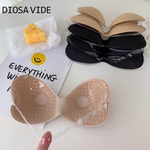 Silicone invisible bra small chest gathered wedding dress holding non-slip chest stickers dress nipple seamless underwear
