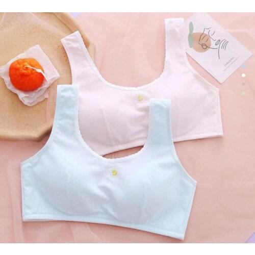 Young Girl Training Bra Thin Cup Children Bra Wide Shoulder Strap High School Students' Sport Bras 15-20Y Girls' Underwear