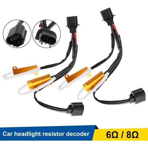 2PCS H13 9008 50W 6ohm LED Headlight Bulbs Canbus Decoder Error Free Canceler Dual-Relays Load Resistors H/L Beam H4 9003 9007
